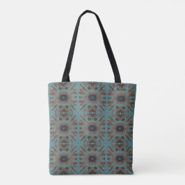 Bolsa Tote American Southwest Tribal Patterned Art And Colors