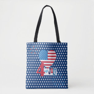 Bolsa Tote American USA Flag 4 de julho Design Personalize