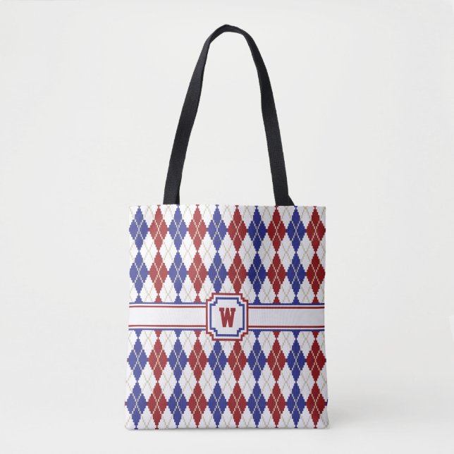 Bolsa Tote Americana Argyle All-Over-Impressão (Frente)