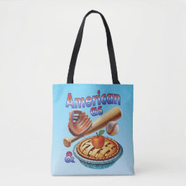Bolsa Tote Americano divertido como Beball e Apple Pie