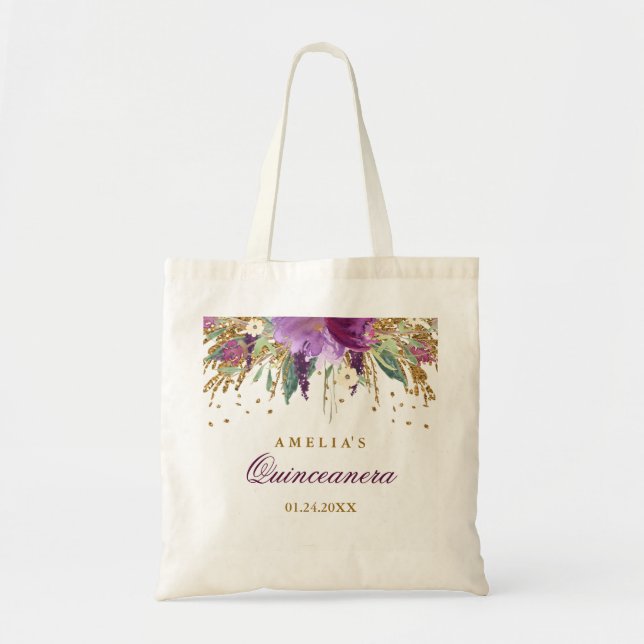 Bolsa Tote Ametist Quinceanera Tote Bag (Frente)
