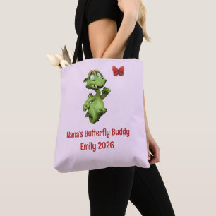Bolsa Tote Amiga Borboleta da Nana Nome da Menina Personaliza