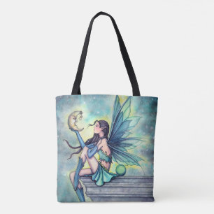 Bolsa Tote Amiga Lua Fantasia Feérica Arte por Molly Harrison