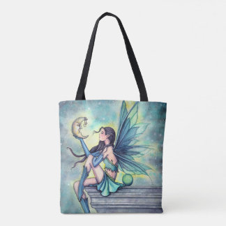 Bolsa Tote Amiga Lua Fantasia Feérica Arte por Molly Harrison