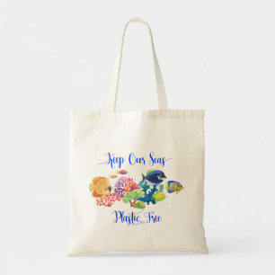 Bolsa Tote Amigo do Meio Ambiente Mares Livres de Plástico Re