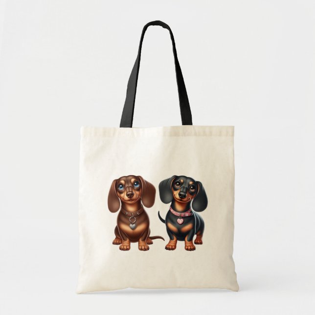 Bolsa Tote Amigos bonitos de dachshund (Frente)