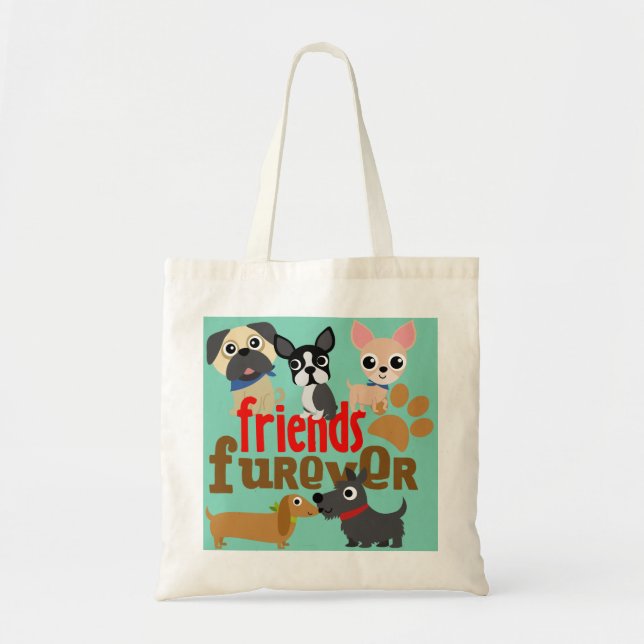 Bolsa Tote Amigos Cães Futuros Cachorros (Frente)