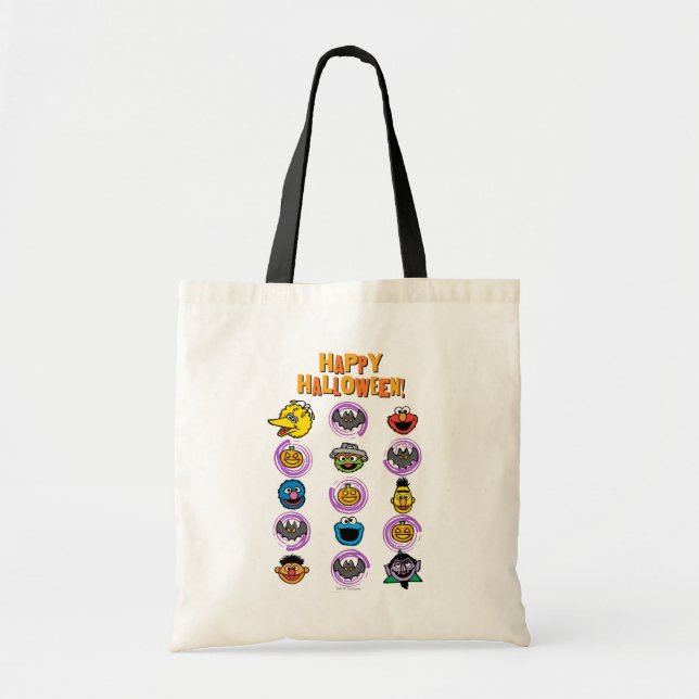 Bolsa Tote Amigos da Rua Sésamo - Feliz Halloween! (Frente)
