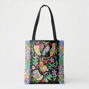 Bolsa Tote Amigos de Animais Florais de Arte Popular Personal