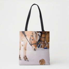Bolsa Tote Amigos de cavalos e coelhos