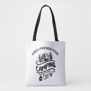 Bolsa Tote Amigos do camping-slogan da equipe engraçada