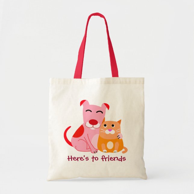 Bolsa Tote Amigos do cão & do gato (Frente)