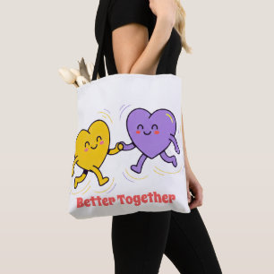 Bolsa Tote Amigos do Coração Feliz e Fofo