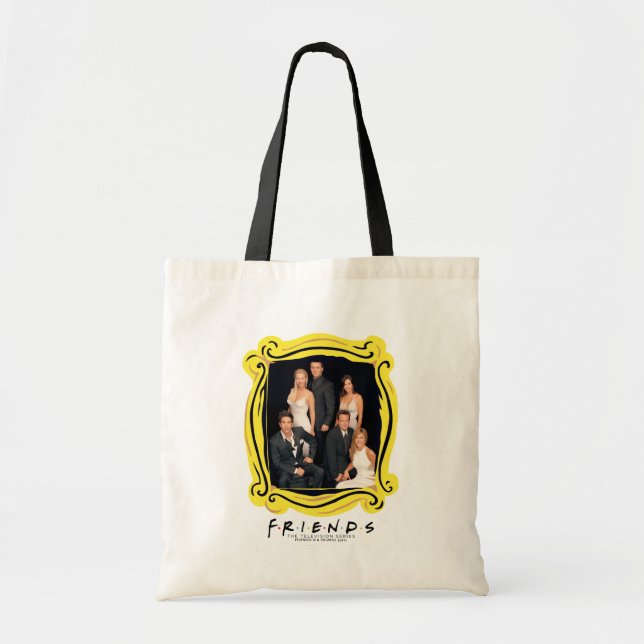 Bolsa Tote AMIGOS™ | Grupo no Visto Formal Negro e Branco (Frente)