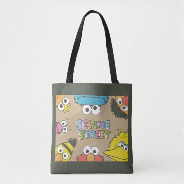 Bolsa Tote Amigos Vintage da Rua Sésamo (Frente)