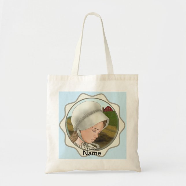 Bolsa Tote Amish Girl Bonnet Tote Bag (Frente)