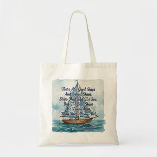 Bolsa Tote Amizade Navegação Provérbio Toast Náutico Amigo