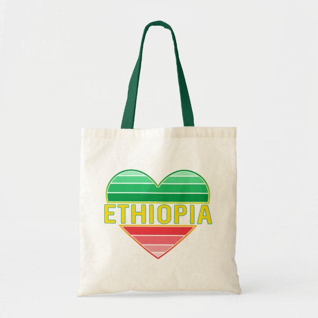 Bolsa Tote Amo a Etiópia, Coração Etíope (Frente)