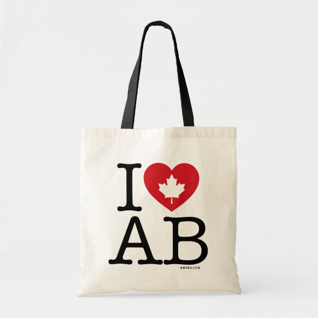 Bolsa Tote Amo AB | Adoro Alberta Canada Custom Tote Bag (Frente)