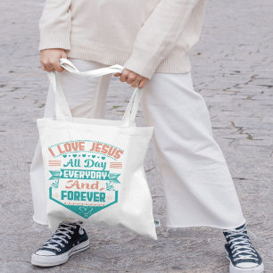 Bolsa Tote Amo Jesus Faith Christian Tote Bag