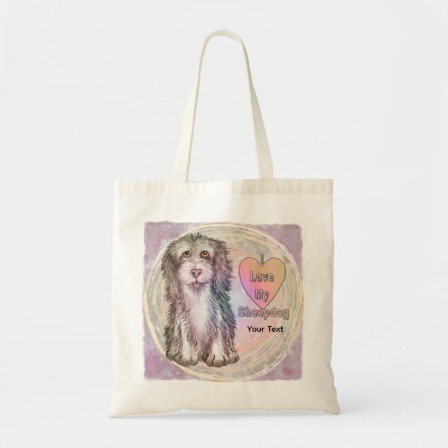 Bolsa Tote Amo meu cão de pastoreio (Frente)