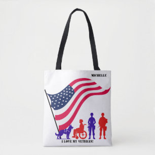 Bolsa Tote "Amo meu Veterano" Personalizável