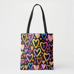 Bolsa Tote Amo-te. Ilustração de aquarela. Valentin