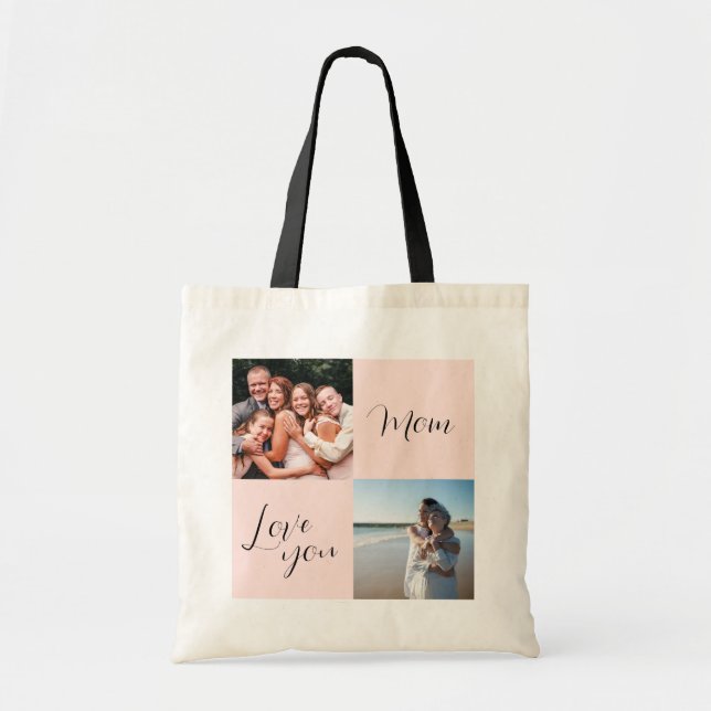 Bolsa Tote "Amo-te mãe" presente de fotografia sentimental pa (Frente)