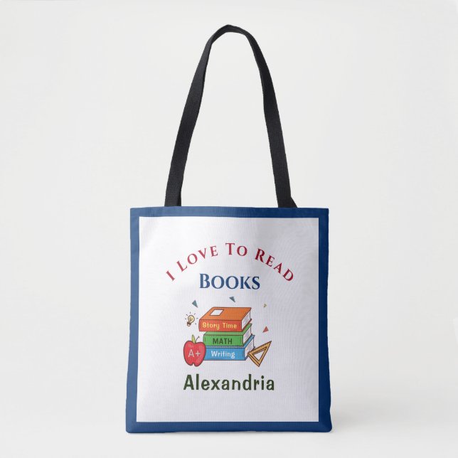 Bolsa Tote Amor A Ler Livros Leitura Personalizar (Frente)