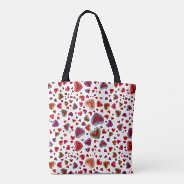 Bolsa Tote Amor, alegria corações 2 (Verso)