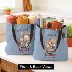Bolsa Tote Amor Amizade Raposa Urso Fofo