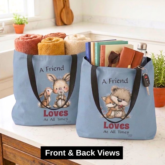 Bolsa Tote Amor Amizade Raposa Urso Fofo (Criador carregado)