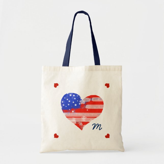 Bolsa Tote amor ao coração dos EUA (Frente)