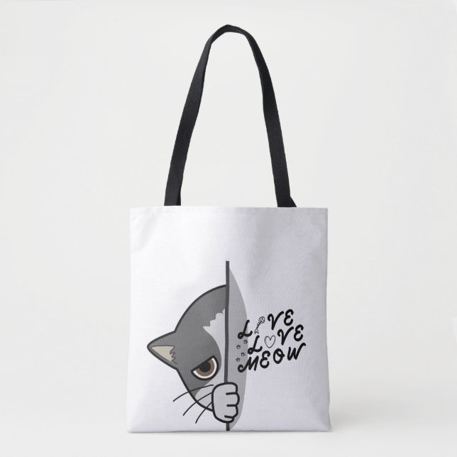 Bolsa Tote amor ao meu amante design #catlover #catlife #cat (Frente)