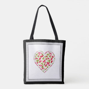 Bolsa Tote Amor, bagas, cereja