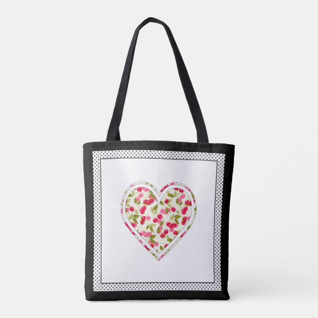 Bolsa Tote Amor, bagas, cereja (Verso)