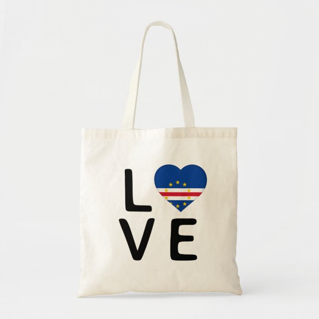 Bolsa Tote Amor - Bandeira Cabo Verde (Frente)