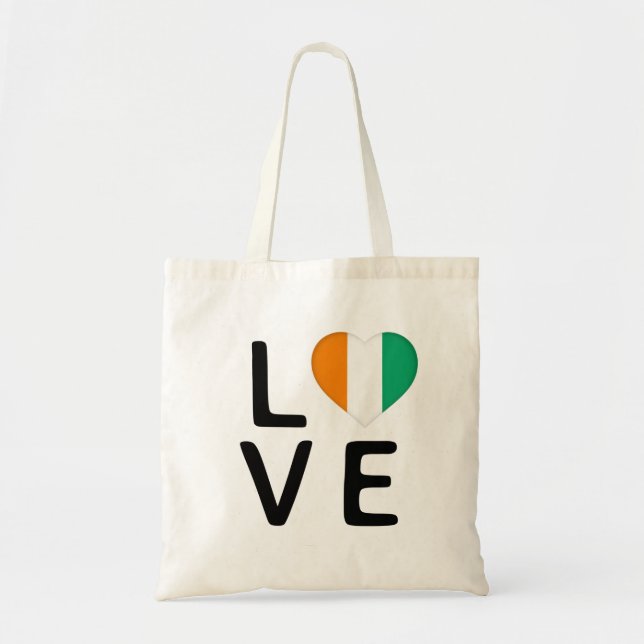Bolsa Tote Amor - Bandeira da Costa do Marfim (Frente)