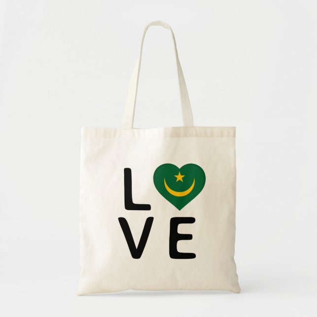 Bolsa Tote Amor - Bandeira da Mauritânia (Frente)
