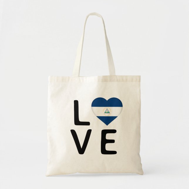 Bolsa Tote Amor - Bandeira da Nicarágua (Frente)