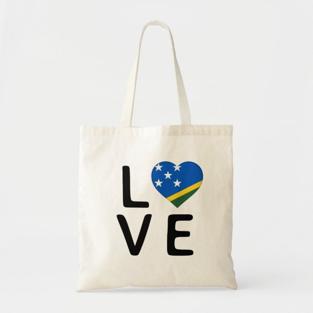 Bolsa Tote Amor - Bandeira das Ilhas Salomão (Frente)