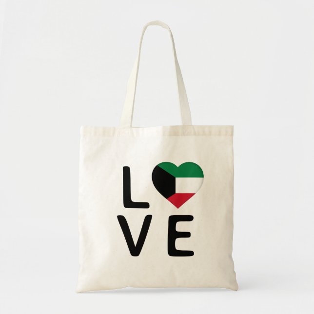 Bolsa Tote Amor - Bandeira do Kuwait (Frente)