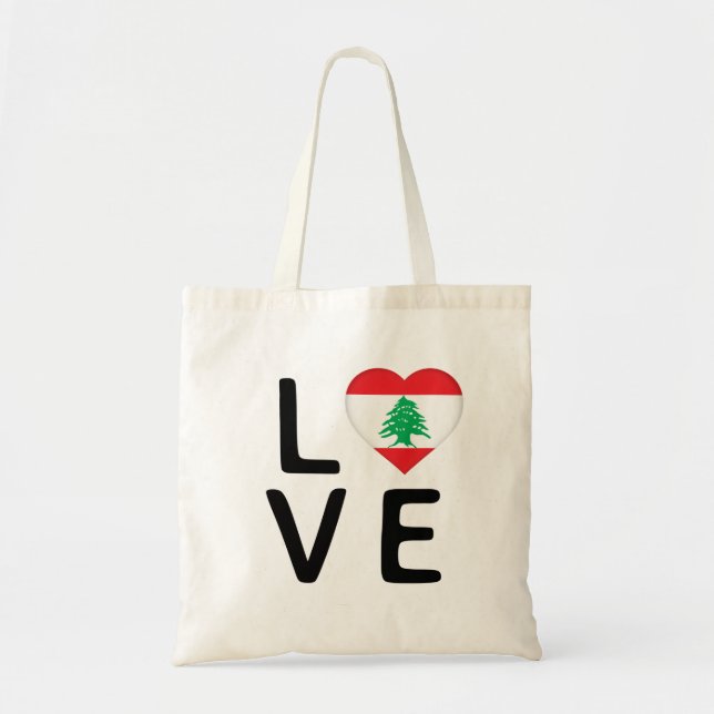 Bolsa Tote Amor - Bandeira do Líbano (Frente)