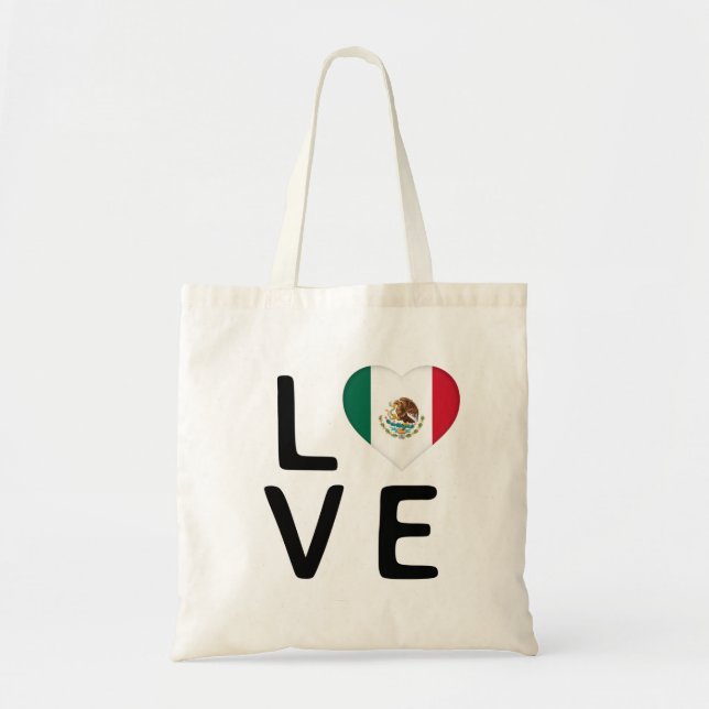 Bolsa Tote Amor - Bandeira do México (Frente)