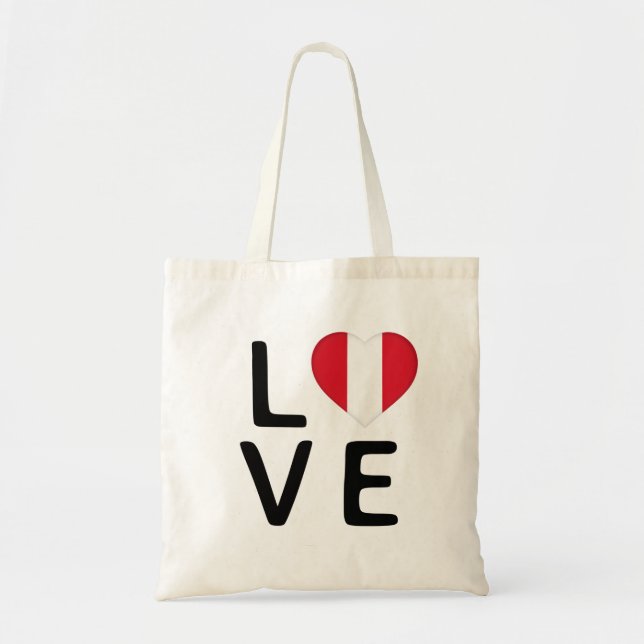 Bolsa Tote Amor - Bandeira do Peru (Frente)
