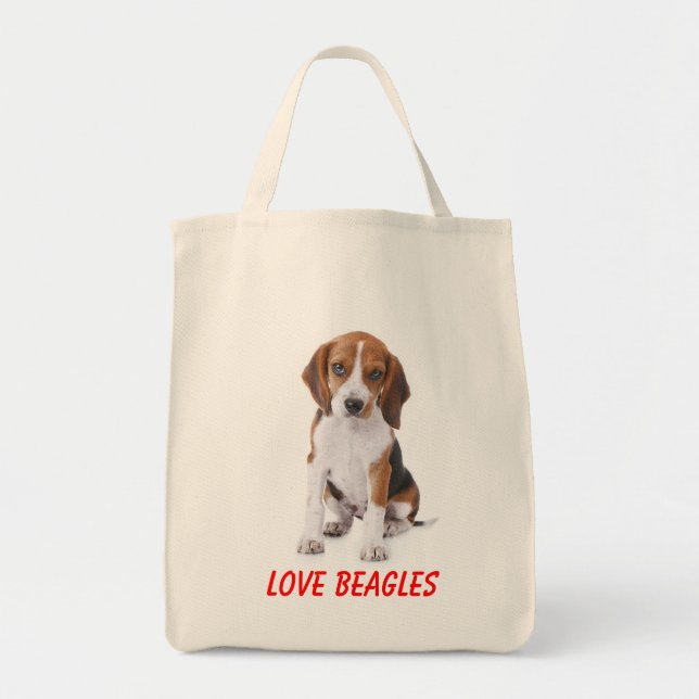 Bolsa Tote Amor Beagles Canvas Cachorro (Frente)