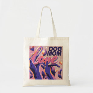Bolsa Tote Amor Cachorro Mãe Rosa Roxo