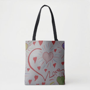 Bolsa Tote Amor Corações - Saco