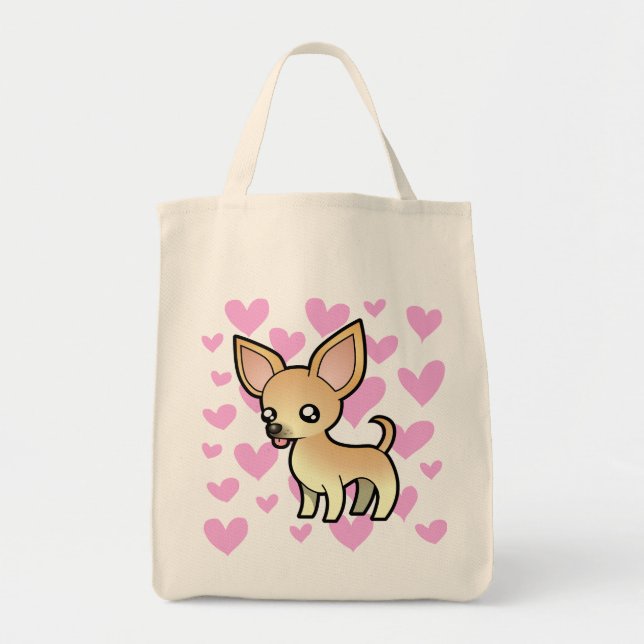 Bolsa Tote Amor da chihuahua (alise o casaco) (Frente)