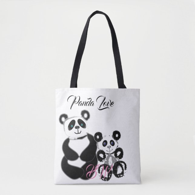 Bolsa Tote Amor da panda personalizado (Frente)